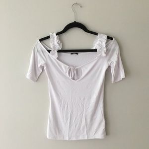 White Cold Shoulder Top